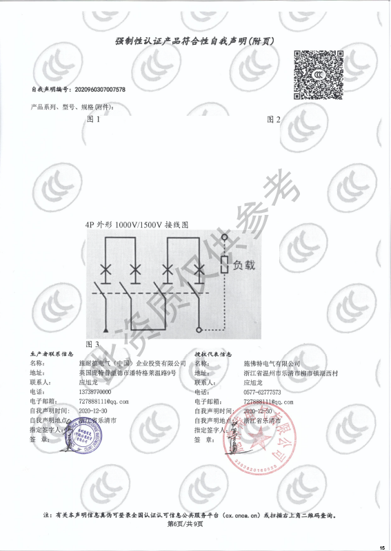 TDXDC-250强制性认证产品符合性自我声明